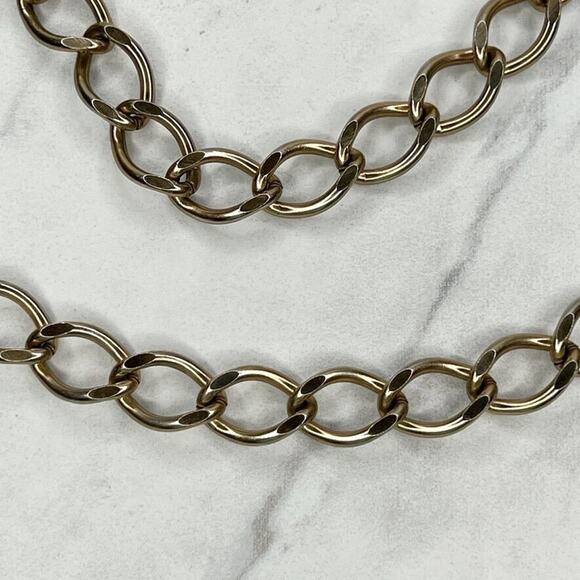 Gold Tone Faux Pearl Charm Chain Link Belt - XS Small (S) ✨ - Picture 4 of 9